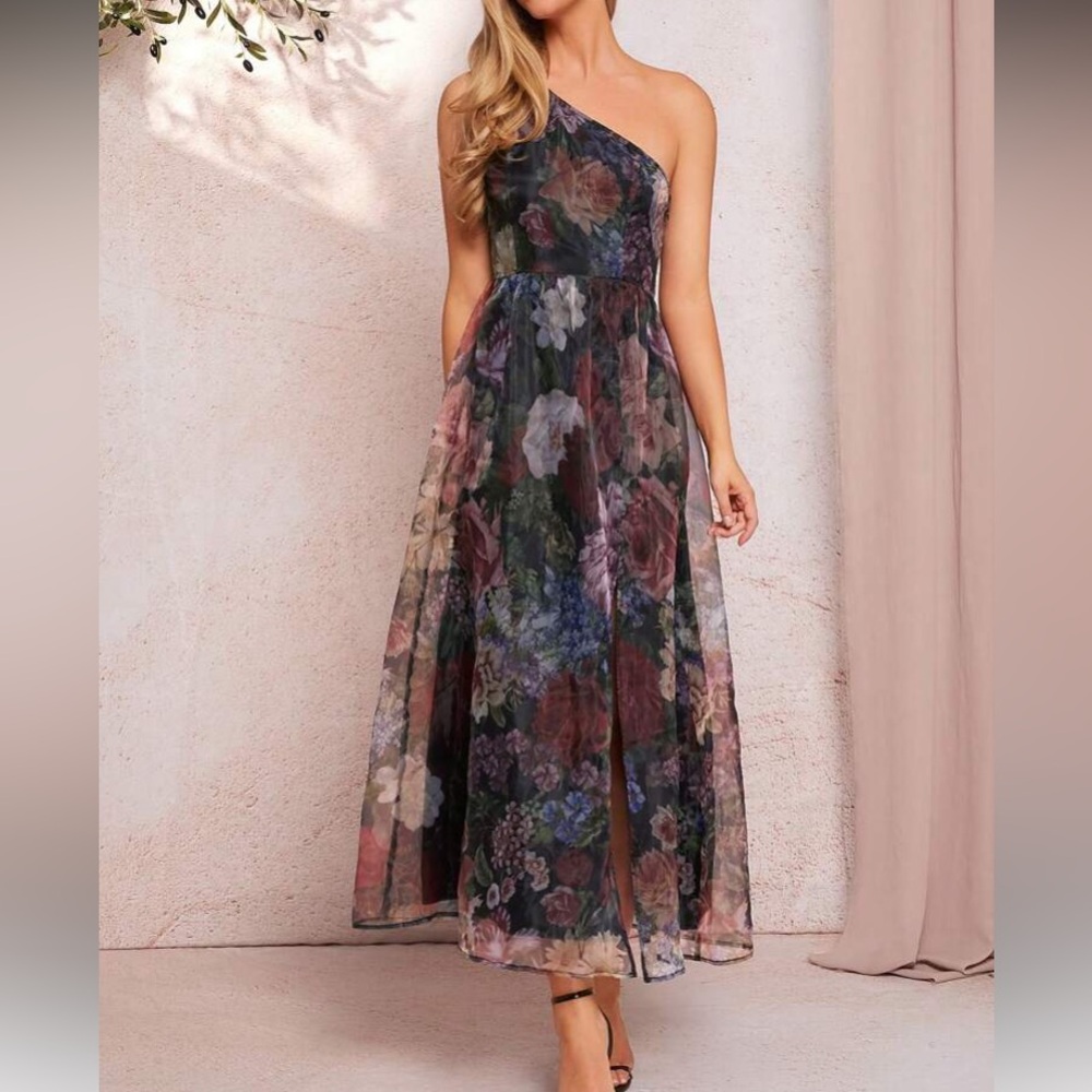 Floral One-Shoulder Dress - Picture 4 of 6